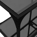 vidaXL Table console avec dessus en verre noir 118 5x30x81 cm acier