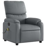 vidaXL Fauteuil de massage inclinable électrique gris similicuir