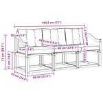 vidaXL Ensemble de canapés d'extérieur 3 pc Blanc et Beige