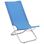 vidaXL Chaises de plage pliables 2 Pièces Bleu Tissu