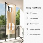 vidaXL Store roulant d'extérieur orange et blanc 120x270cm tissu acier