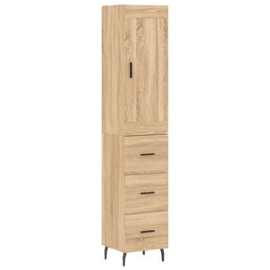 vidaXL Buffet haut Chêne sonoma 34 5x34x180 cm Bois d'ingénierie