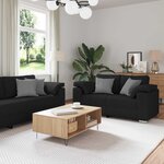 vidaXL Canapé 2 Pièces Noir 219 x 80 x 82 cm tissu