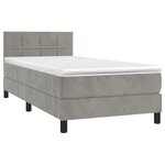 vidaXL Sommier à lattes de lit et matelas et LED Gris clair 90x200 cm