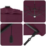 vidaXL Parasol Roma à Bras Déporté Rouge  Noir 352 x 251 x 265 cm