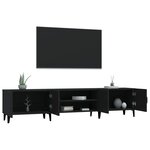 vidaXL Meuble TV noir 180x31 5x40 cm bois d'ingénierie