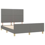 vidaXL Cadre de lit avec tête de lit Gris foncé 140x190 cm Tissu