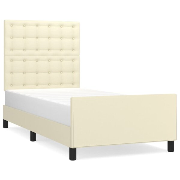 vidaXL Cadre de lit sans matelas crème 100x200 cm similicuir