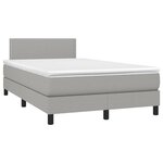 vidaXL Sommier à lattes de lit matelas LED gris clair 120x190 cm tissu