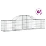 vidaXL Paniers à gabions arqués 8 Pièces 200x30x40/60 cm Fer galvanisé