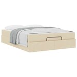 vidaXL Cadre de lit avec matelas avec matelas 2 Pièces Crème tissu