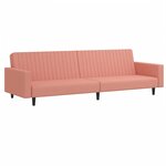 vidaXL Canapé-lit à 2 places rose velours