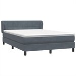 vidaXL Sommier à lattes de lit et matelas gris foncé 160x210cm velours