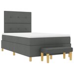 vidaXL Lit à ressorts avec matelas Gris foncé 120 x 190 cm tissu