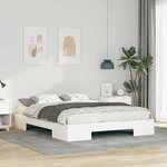 vidaXL Cadre de lit surélevé avec stockage Blanc Bois massif en pin