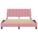 vidaXL Cadre de lit avec LED sans matelas Hanko rose 140x200 cm velours