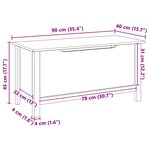 vidaXL Boîte de rangement HILL Blanc et marron miel 90 x 40 x 45 cm