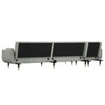vidaXL Canapé-lit en forme de L gris clair 275x140x70 cm velours