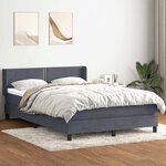 vidaXL Sommier à lattes de lit et matelas gris foncé 140x220cm velours