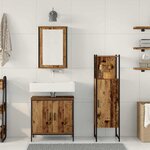 vidaXL Ensemble de mobilier de salle de bain avec porte 3 Pièces Marron