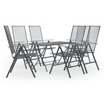 vidaXL Ensemble de salle à manger de jardin 7 Pièces Acier Anthracite