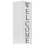 vidaXL Porte-parapluie Welcome Acier Blanc
