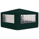 vidaXL Tente de réception et parois latérales 4x4 m Vert 90 g/m²
