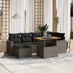 vidaXL Salon de jardin 11 Pièces avec coussins gris résine tressée