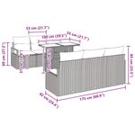 vidaXL Ensemble de canapé de jardin avec stockage 7 Pièces Gris polyrotin
