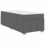 vidaXL Cadre de lit avec matelas Gris foncé 90 x 200 cm tissu