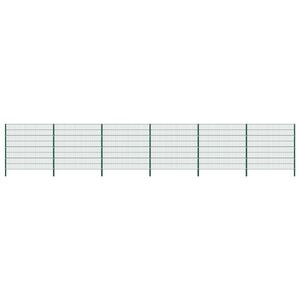 vidaXL Panneau de clôture avec poteaux Fer 10 2 x 1 6 m Vert