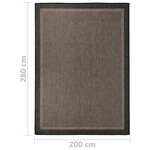 vidaXL Tapis à tissage plat d'extérieur 200x280 cm Marron foncé