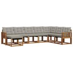 vidaXL Ensemble de canapés d'extérieur 8 pc Gris Naturel et Clair