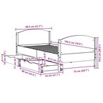 vidaXL Cadre de lit sans matelas blanc 75x190 cm bois de pin massif
