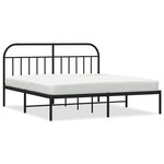 vidaXL Cadre de lit métal sans matelas avec tête de lit noir 183x213cm