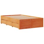 vidaXL Cadre de lit sans matelas avec tiroirs 135x190 cm bois de pin