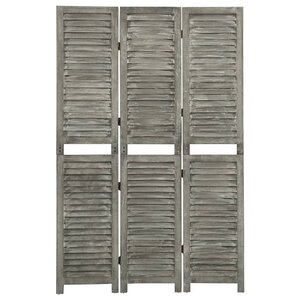 vidaXL Cloison de séparation 3 panneaux Gris 106 5x166 cm Bois solide