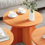 vidaXL Table basse 3 Pièces Marron cire 49 x 49 x 30 cm