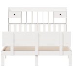 vidaXL Lit bibliothèque sans matelas blanc 150x200 cm bois pin massif