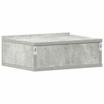 vidaXL Table de chevet flottante Gris béton Bois d'ingénierie