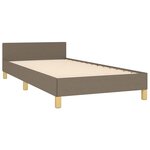 vidaXL Cadre de lit avec tête de lit sans matelas taupe 80x200cm tissu