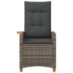 vidaXL Chaise inclinable avec plateau à thé 62 x 64 x 112 cm polyrotin