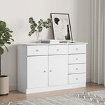 vidaXL Buffet ALTA blanc 112x35x73 cm bois massif de pin