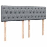 vidaXL Sommier à lattes de lit avec matelas Gris clair 140x190cm Tissu