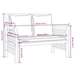 vidaXL Salon de jardin 2 Pièces avec coussins gris foncé Bois massif