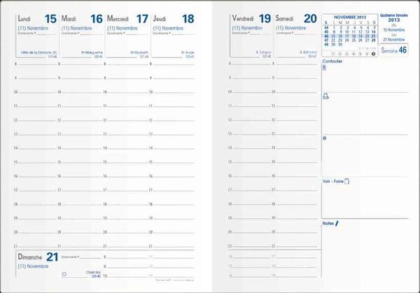 Agenda randonnée couv plast grainée noir 9 x 12 5 cm quovadis