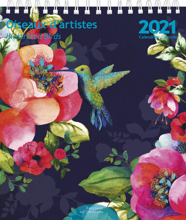 Calendrier 14x16 cm Oiseaux d'Artistes, créé et imprimé en France sur papier certifié PEFC
