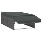 vidaXL Salon de jardin 2 Pièces avec coussins Résine tressée Gris