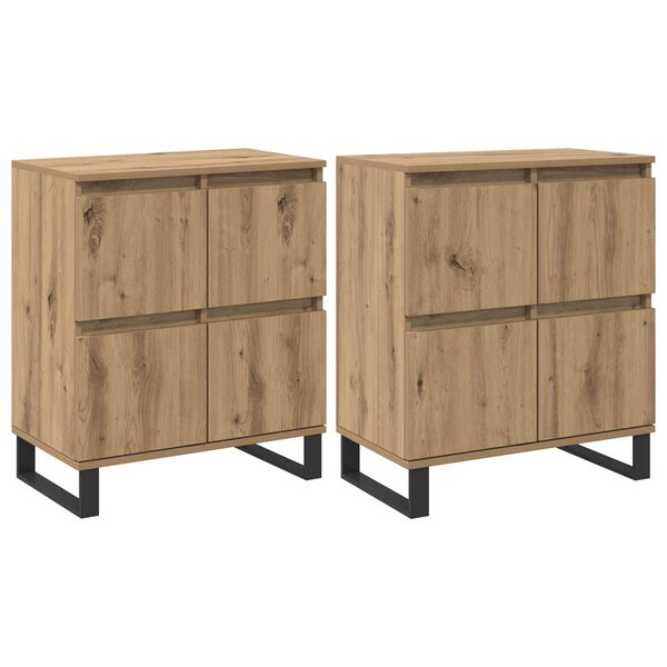 vidaXL Buffet 2 Pièces Chêne artisanal 60 x 35 x 70 cm