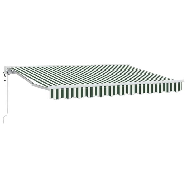 vidaXL Auvent Rétractable Vert et blanc 350x200 cm tissu